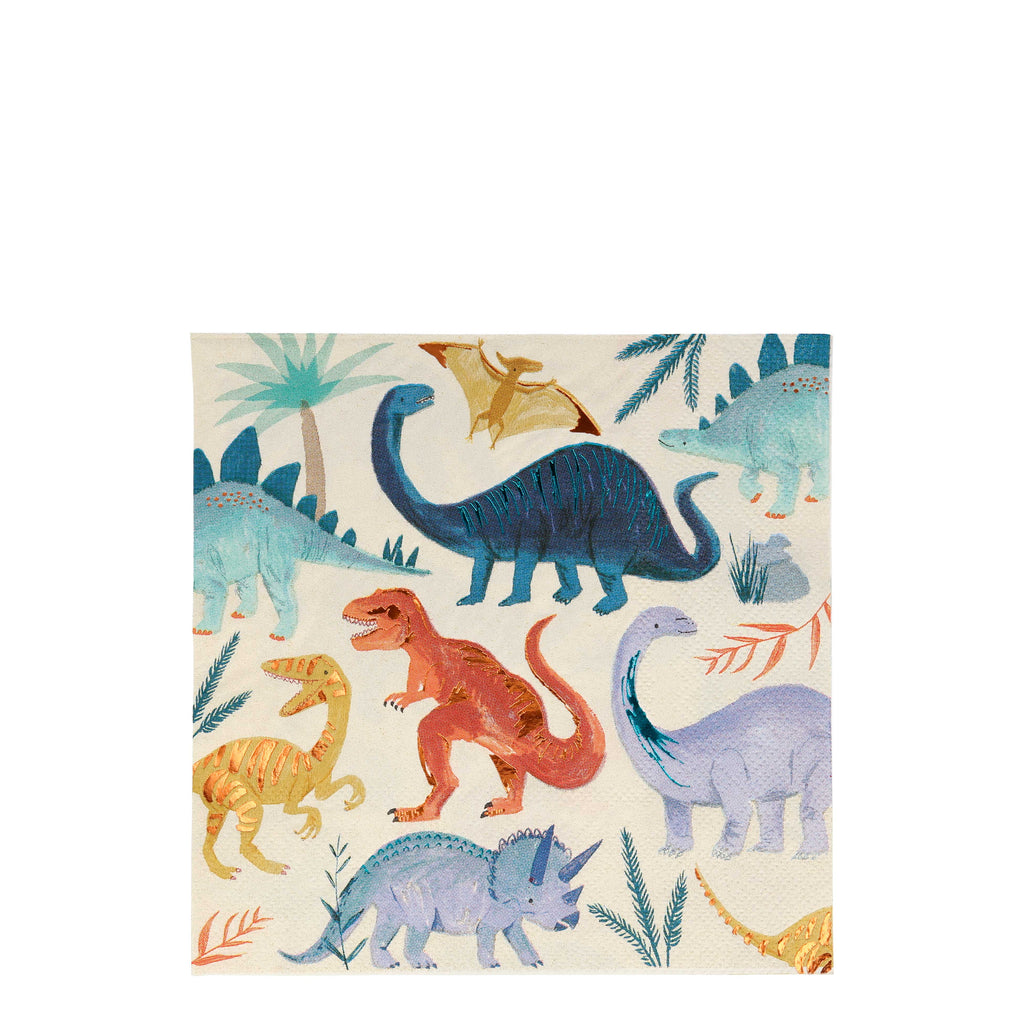 Dinosaur kingdom party napkins. Made by Meri Meri