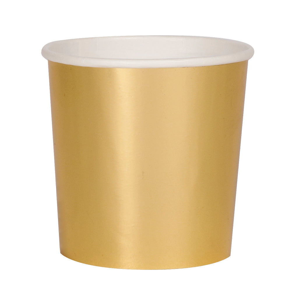 gold paper party cup. Made by Meri Meri