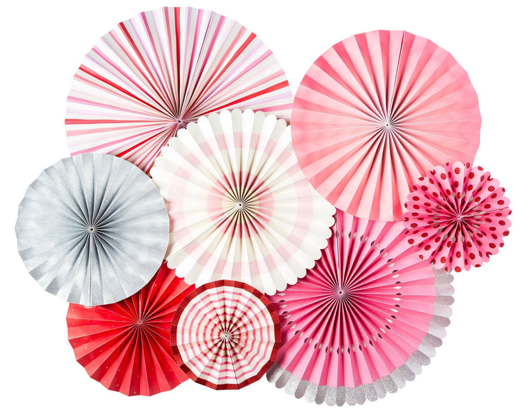 Red and Pink Party Garden Fans Fairy Gardent and Valendtine Day Celebration.  My Mind's Eye Paper Goods