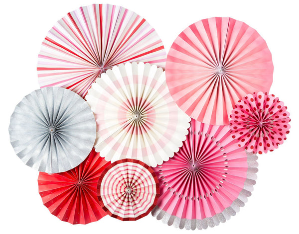 Red and Pink Party Garden Fans Fairy Gardent and Valendtine Day Celebration.  My Mind's Eye Paper Goods