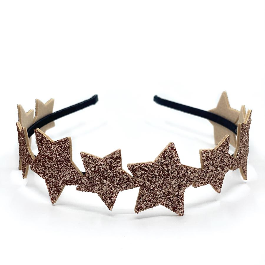 rose gold star glitter headband made by little ai