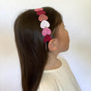 little ai red, pink and silver heart headband