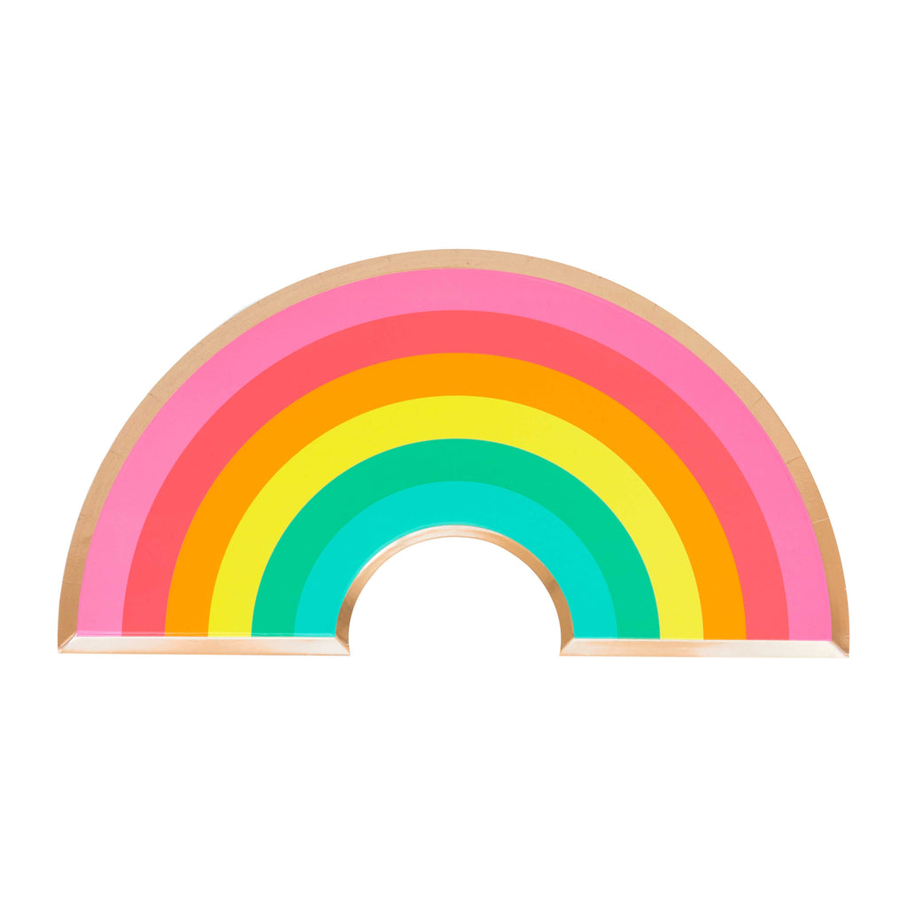 rainbow paper party plate. Made by Oh Happy Day
