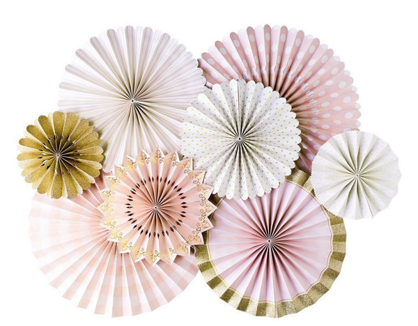 My Mind's Eye Pink + Gold Party Fans for Princess Themed Birthday