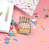 birthday cake enamel pin made by Penny Paper co