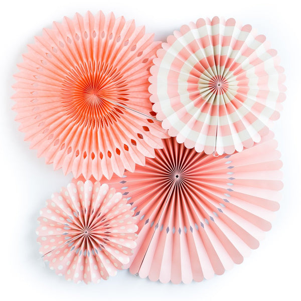 coral paper party fans.  Made by My Mind's Eye