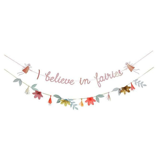 I believe in fairies - fairy garden party banner.  Made by Meri Meri