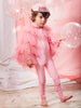 Flamingo dress-up costume cape, boy model. Made by Meri Meri