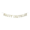 Happy birthday gold glitter banner and garland.  Made by Meri Meri