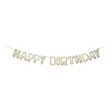 gold glitter happy birthday banner made by Meri meri