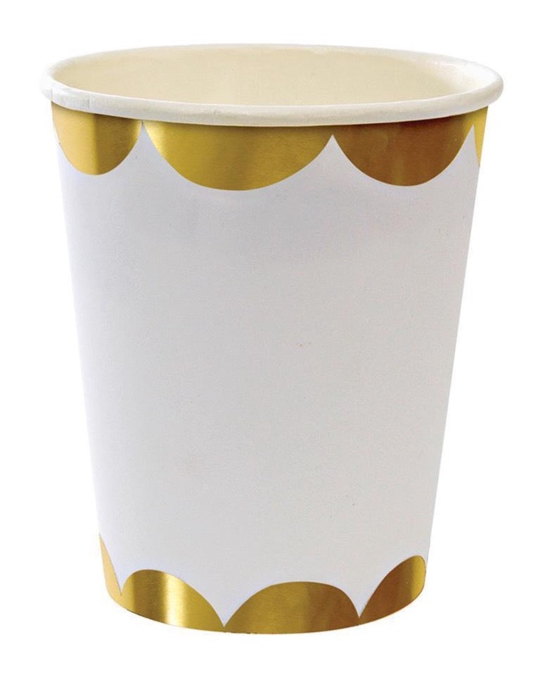 gold scallop paper cups from meri meri