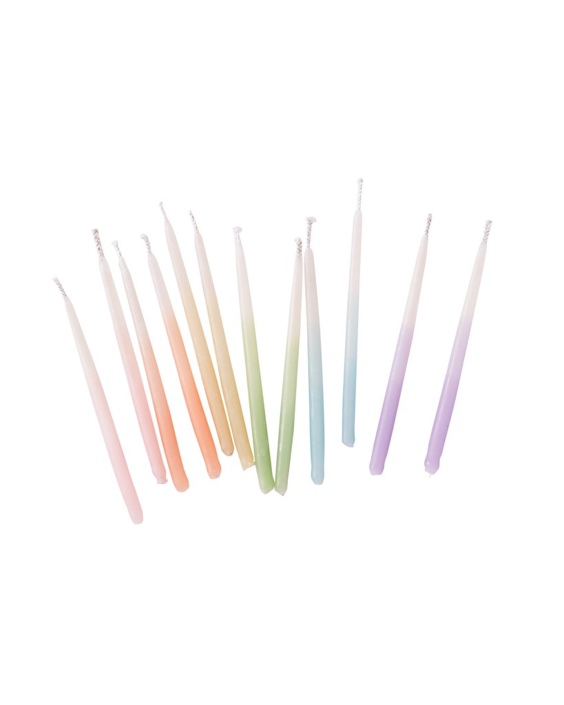 pastel rainbow ombre beeswax candles. made by knot & bow