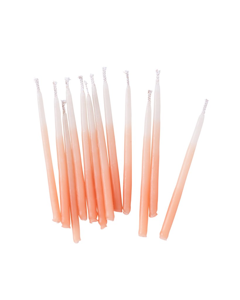 peach ombre beeswax birthday party candles