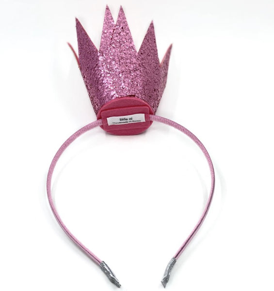 pink glitter crown headband by little ai
