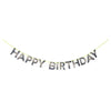 Meri Meri silver glitter happy birthday banner