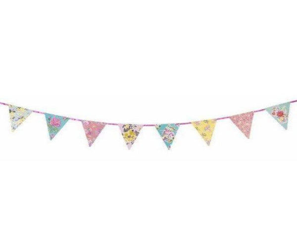 tea party garden floral party baby shower baby pennant banner
